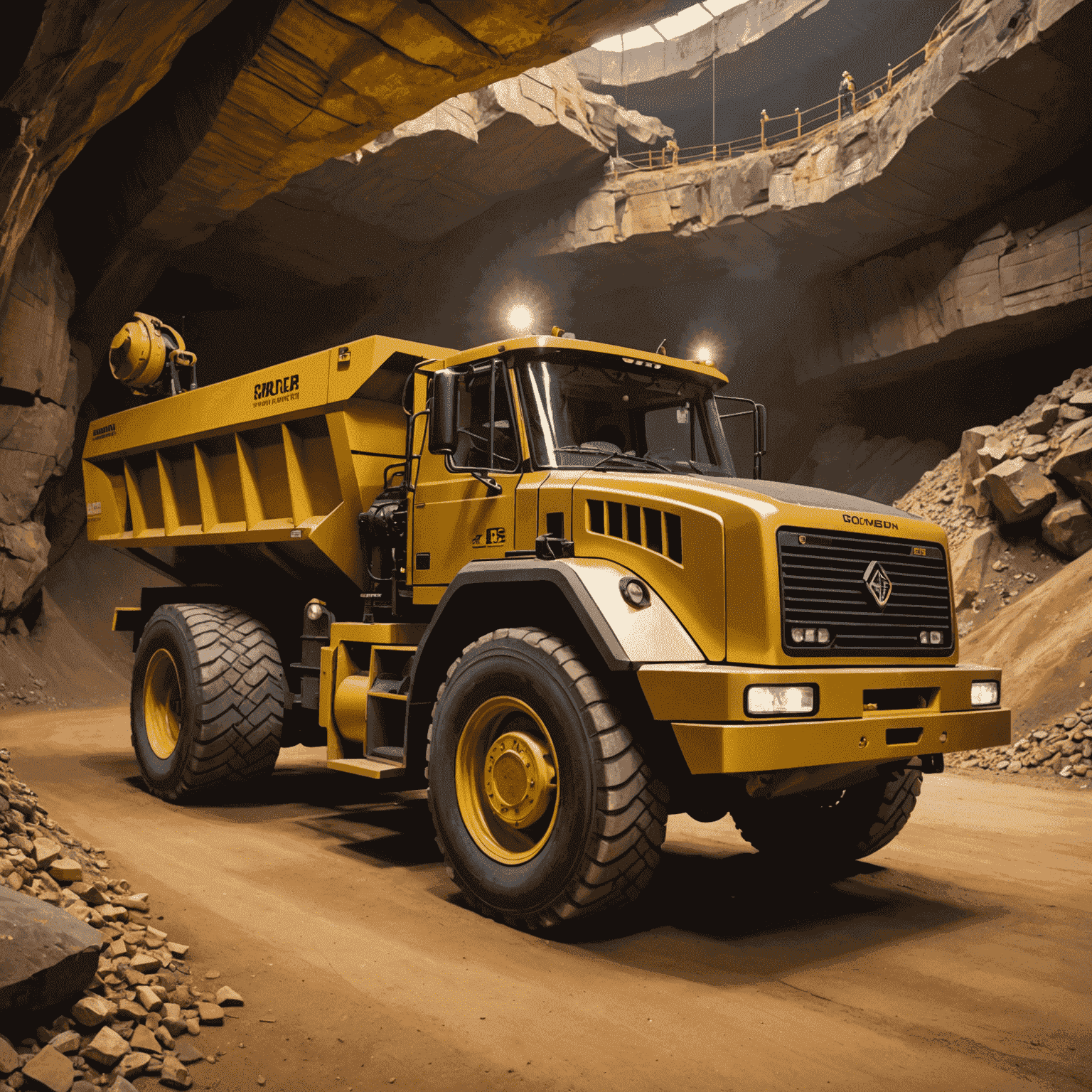 Modern gold mining equipment in a South African mine, showcasing advanced technology and sustainable practices