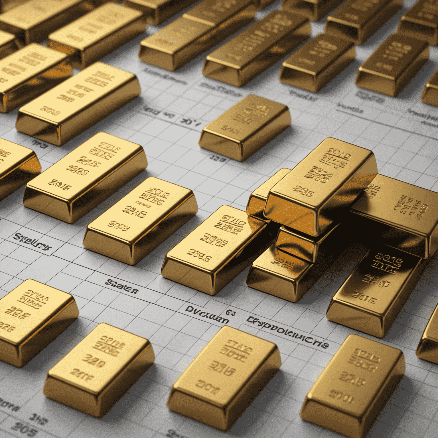 A graph displaying trends and fluctuations in the South African gold market, with a focus on investment opportunities